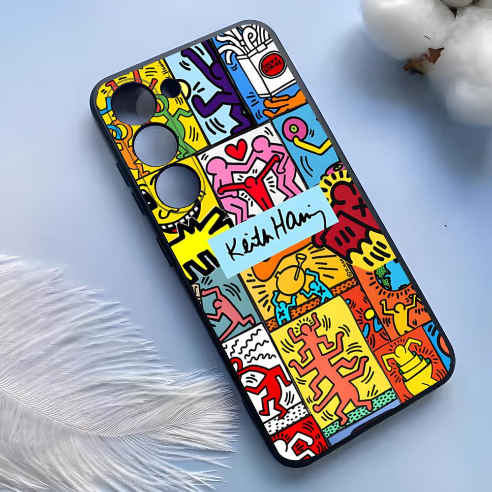 Artist K-H-haring Phone Case For Samsung S25 Ultra S24 S23 S 22 S21 S20 Plus S23 S24 Fe Galaxy A54 A53 A34 A25 A16 A14 A13Cover
