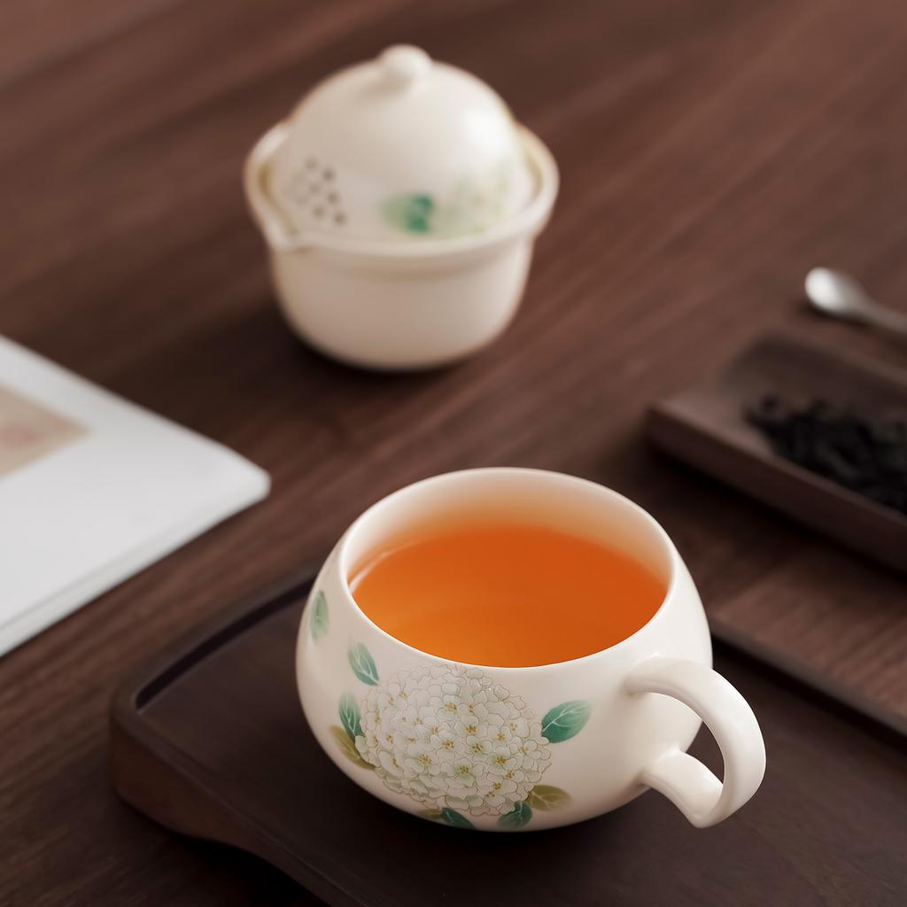 Ru Kiln Tea Coffee Cup Travel Tea Set Kuaike Cup Tea Separation Office Water Cup Teapot Outdoor Camping