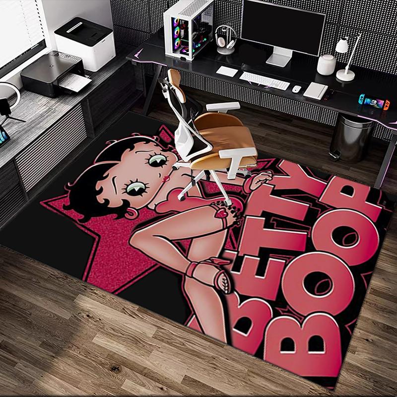 1pc Office Printed Area Carpet, Betty Boop Rug, Home Sofa Chair Mat For Christmas and Halloween Décor
