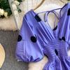 Damen Punkte Puffärmel Slim Bodysuit Schicke Mode Elastische Bodycon Jumpsuits Elegante Gothic Overalls
