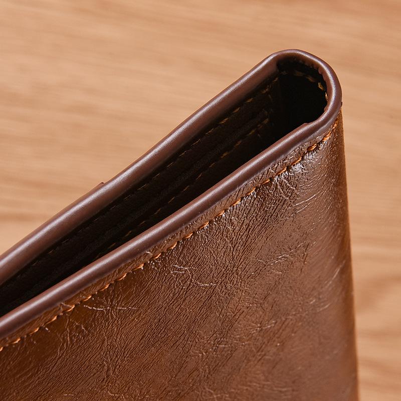Men’s PU Leather Long Wallet RFID Card Holder Zipper Coin Pocket Multiple Card Slots ID Photo Holder Bifold Wallet Large Capacity Slim Purse