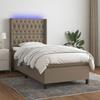 VidaXL Slatted Bed Base with Mattress and LED, Upholstered Bed, Single Bed, Adult Bed for Interior Bedroom, 3138513