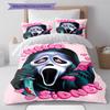 Scream Pattern Bedding,Quilt Set Quilt Cover Pillowcase Home Birthday Gift (1 * Duvet Cover + 2 * Pillowcase, Without Core)