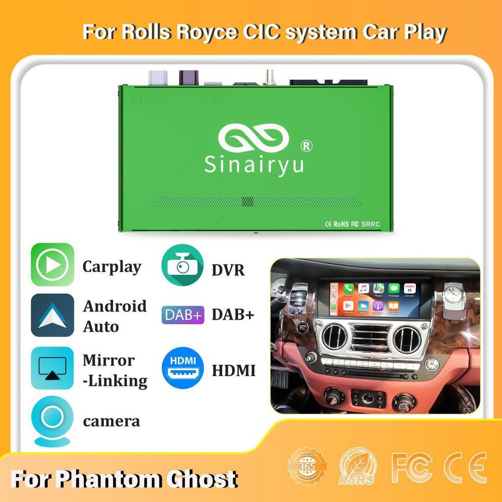 Wireless CarPlay Android Auto DAB DVR HDMI Kit Compatible For Rolls Royce Phantom Ghost CIC Mirror-Link