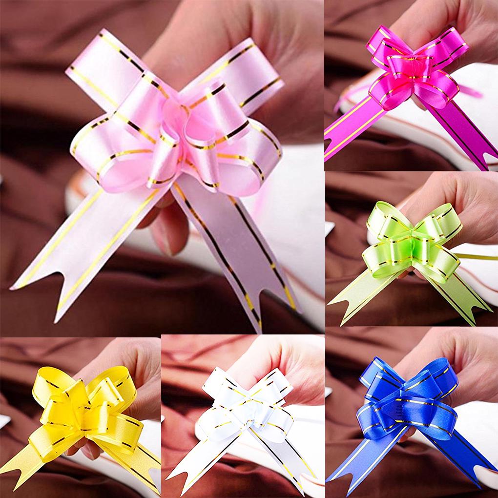 10pcs Bowknot Ribbon Pull Bows Wedding Car Decoration Gift Wrap Flower