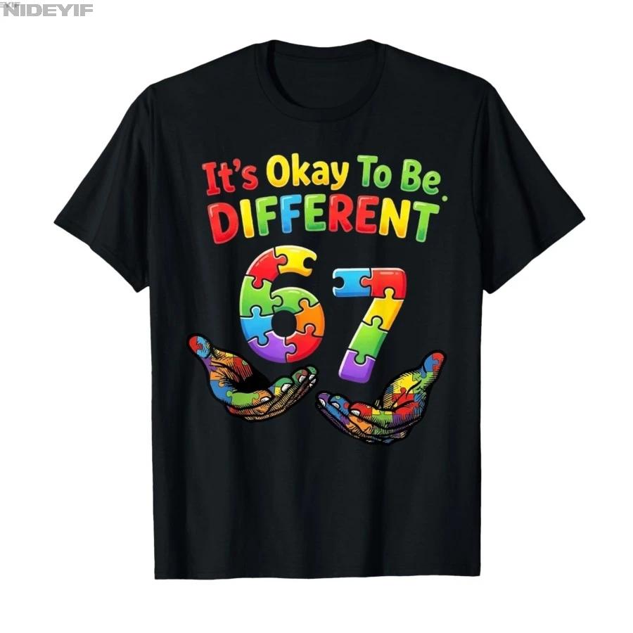 Its Okay to Be Different 67 Hand Autism Awareness Support Tshirt For Men Women 100 Cotton T Shirts Short Sleeve Tops 04031 S