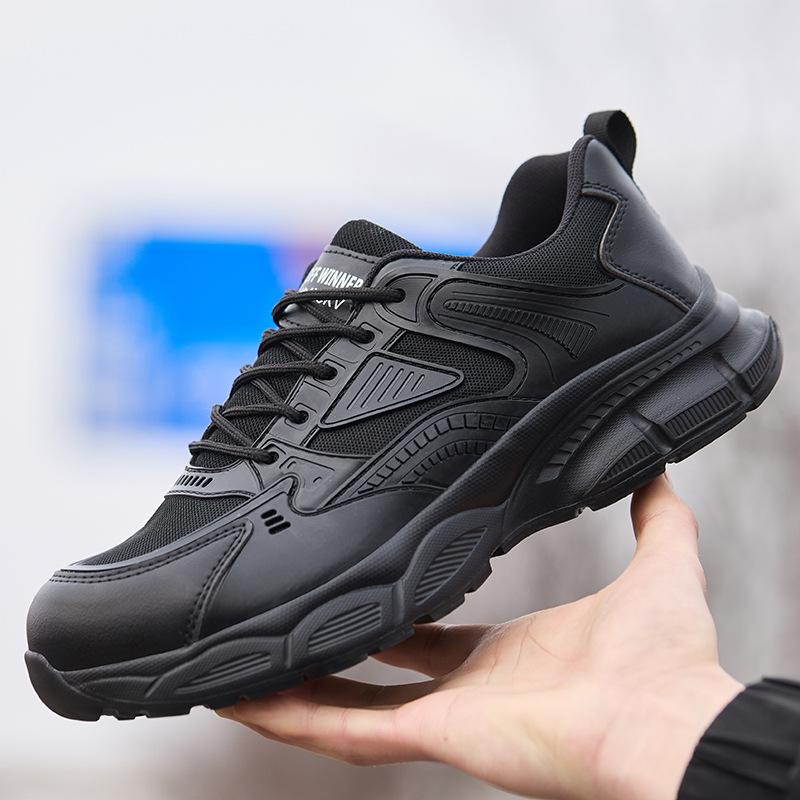 Fashion Anti-slip Work Shoes Women Breathable Safety Shoes Lightweight Steel Toe Work Sneakers Men Protective Black Work Safety Sneakers