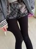Collant a Maglia a Righe Donna 2025 Nylon Monocolore Vita Alta Elastici Slim Collant Invernali High Streetwear Y2K Calza