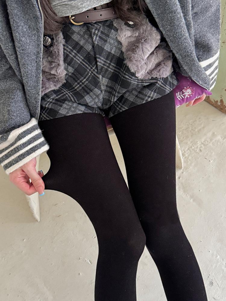 Collant a Maglia a Righe Donna 2025 Nylon Monocolore Vita Alta Elastici Slim Collant Invernali High Streetwear Y2K Calza