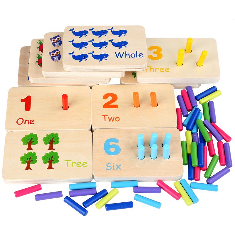 

Montessori Wooden Math Sticks: Color Matching & Counting Board Game for Kids