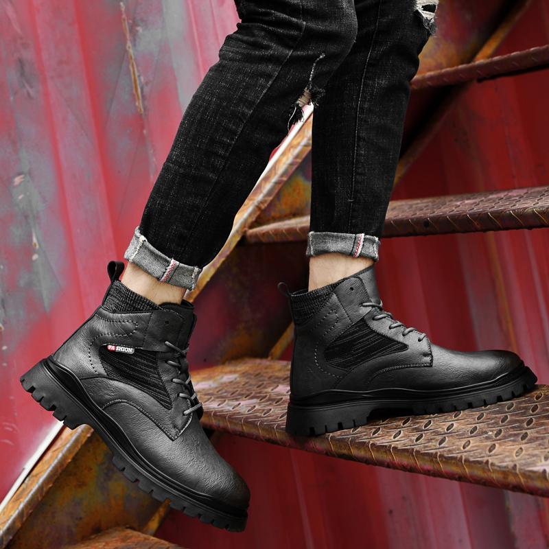 Brand Oxford Men Shoes Male Designer Genuine Leather Casual Sock Boots Men'S Ankle Boots Business Dress Fashion Short Boots Male