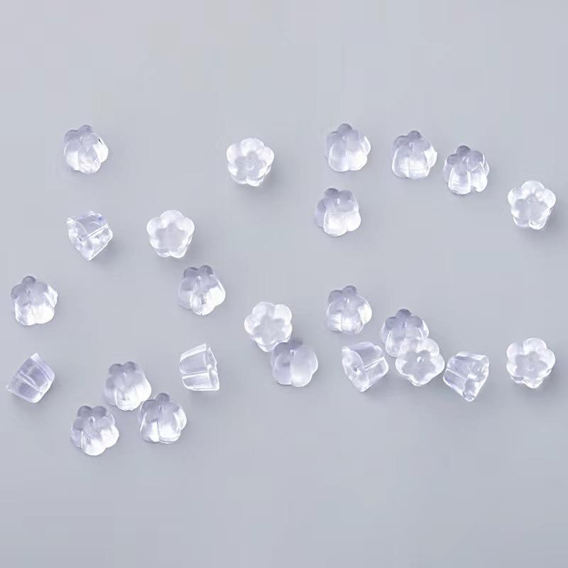 Silicone Ear PlugsTransparent Plastic Silicone Leather Ear Plugs Ear Caps Rear Ear Rings Anti-drop Ear Buckles Rubber Plug Tips