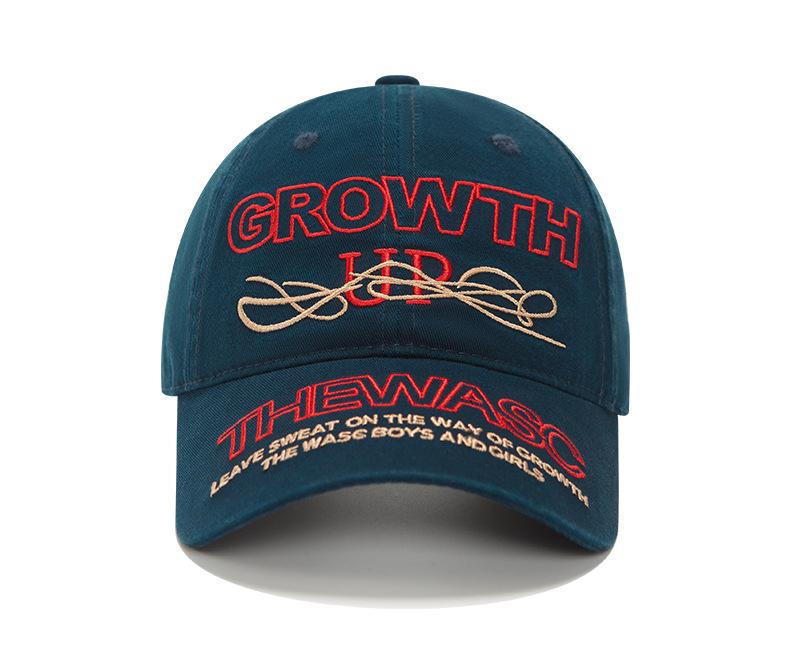 

Big head circumference deep top baseball cap New versatile fresh embroidered letter casual cap Light and thin men s and women s hats Adjustable Темно-синій