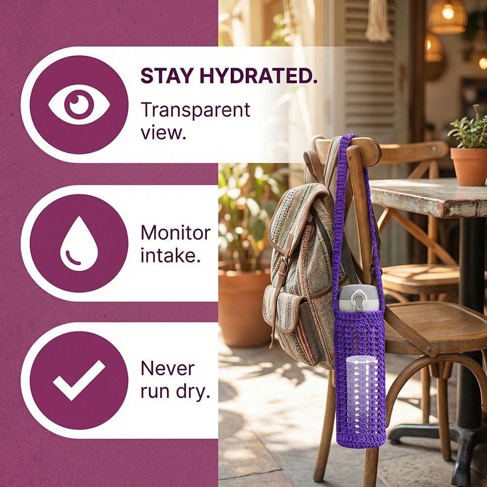 Heat Insulated Knitted Water Bottle Cover Reusable Cup Sleeve Pouch  Water Bottle Accessories