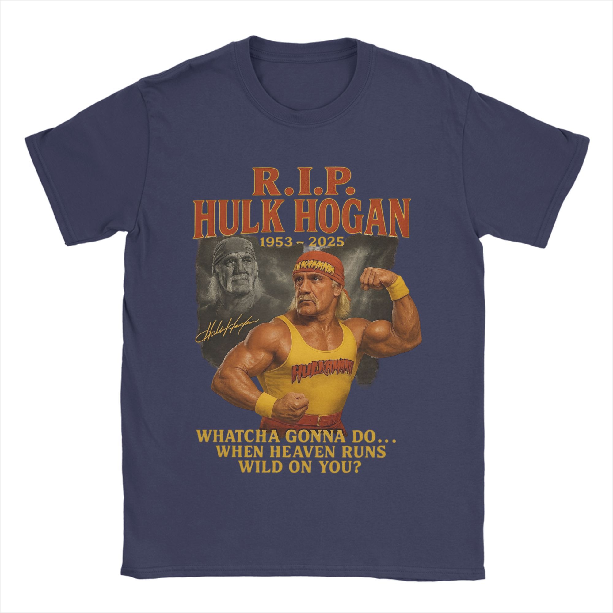 

2025 Hulk Hogan Legend Memorial Wrestling Graphic Print T Shirt for Unisex Women HulkaUnisexia Cotton Tee Shirt Clothing S