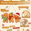 Christmas Gingerbread Man Wooden Door Hanger, Xmas Wall Hanging Sign, Cute Gingerbread Ornament for Home Party Decoration