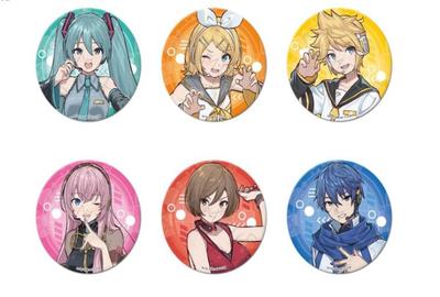 "Hatsune Miku & Piapro Charaktere" Runde Metalldose Anstecker [76mm] [6 Sorten Sammelbar] Schachtel mit 6