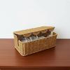 Rattan Style Power Strip Cover Clutter Woven Cable Management Box HeatDissipating Wicker Wire