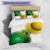 Brazil Football Printed Bedding 3 Piece Set Cozy Breathable Bed Cover Set As Housewarming Holiday Gift