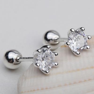 [Aslit] 925 Silver Round Point Cubic Piercing_Pair