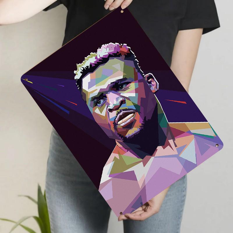 

Modern Abstract Geometric Portrait Metal Wall Art Decor for Living Room Home Decoration 20x30cm（7.8x11.8inch）