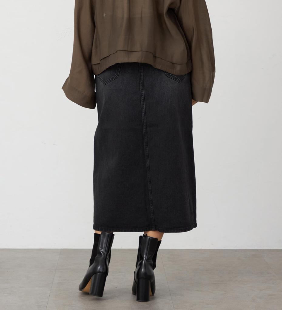 Lee BABE Stretch Denim Skirt In Sizes Black Denim Mid-Length (Available XS-XL) Women's