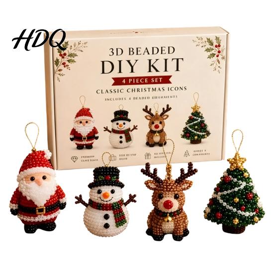 Artizanat cu Tematică de Crăciun Kit DIY 3D cu Mărgele Set de Cusut cu Mărgele Animale Realiste Kit DIY Broderie Ușoară Handmade pentru Copii și Adulți Începători