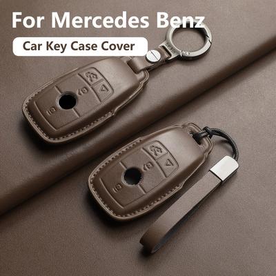 For Mercedes Benz W205 W213 W177 W222 X167 Glc Gls Cle Cla Glb A C E S G Class Amg Genuine Leather Car Key Case Cover