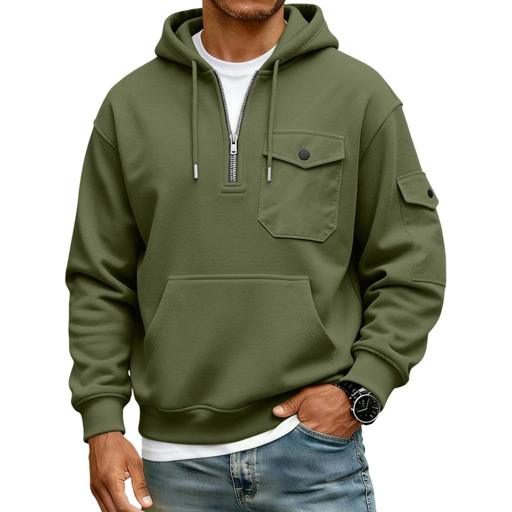Sudadera con capucha para hombre de color liso Sudadera casual de talla grande para hombre