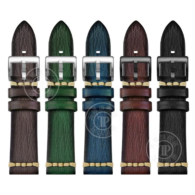 Watchband Vintage Genuine Leather Watchbands 20mm 22mm 24mm Black Dark Brown Men Cowhide Watch Band For Panerai for SEIKO