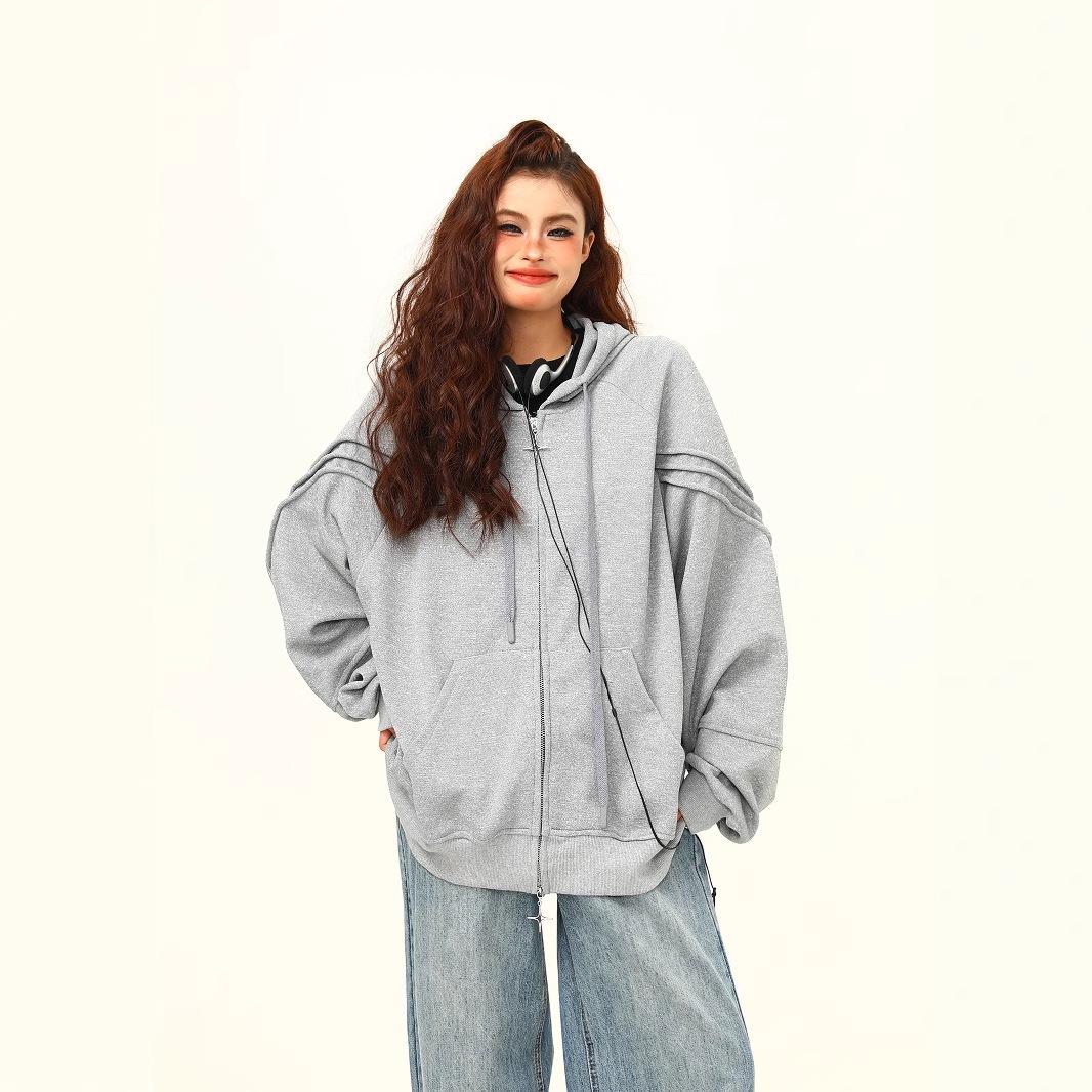 

Women s Early Autumn Zipper Sweatshirt – High-End, Versatile, Casual & Stylish Jacket for Couples XL сірий колір