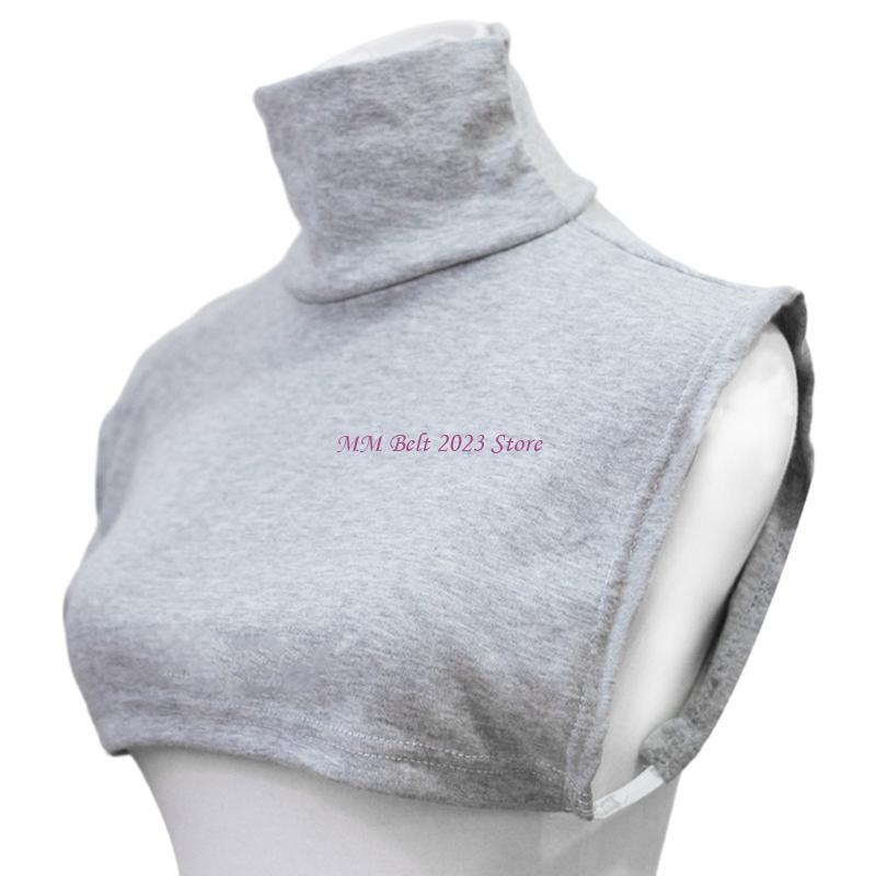 49ME Winter Fall Neck Warmer Faux Turtleneck Detachable Collar Half Top Mock Blouse Collar for Women Men Clothing Accessory
