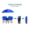 Sammenleggbar stol Sammenleggbar bærbar camping utendørs strandplenstol med solskjerming ispose for to
