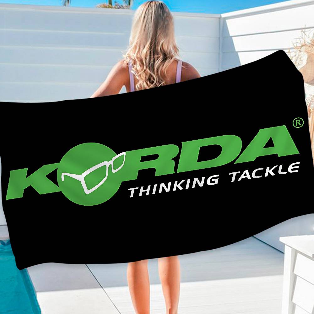 K-Korda Fishing Logo Big Microfiber Beach Towels Quick Dry Towel Sand Beach Towels Pool Towel for Travel Swim Pool Yoga