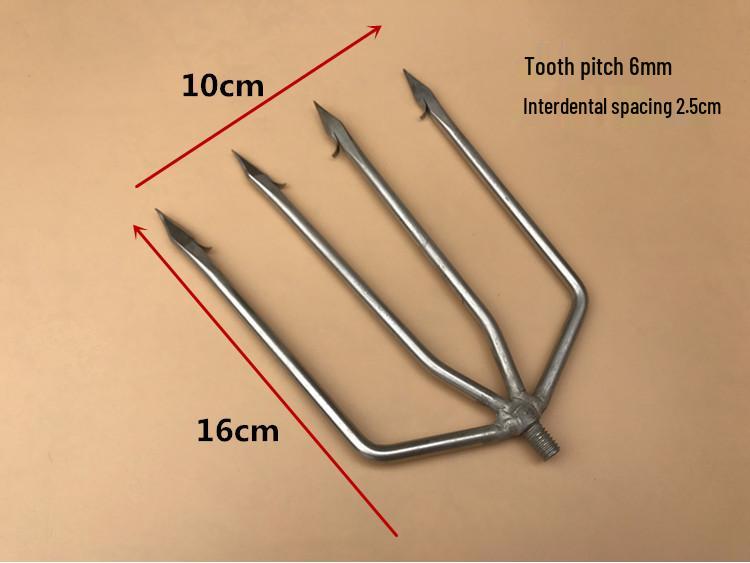 Stainless Steel Multi-functional Barbed Fish Spear Head - Handmade Flat Fork Lantern Design