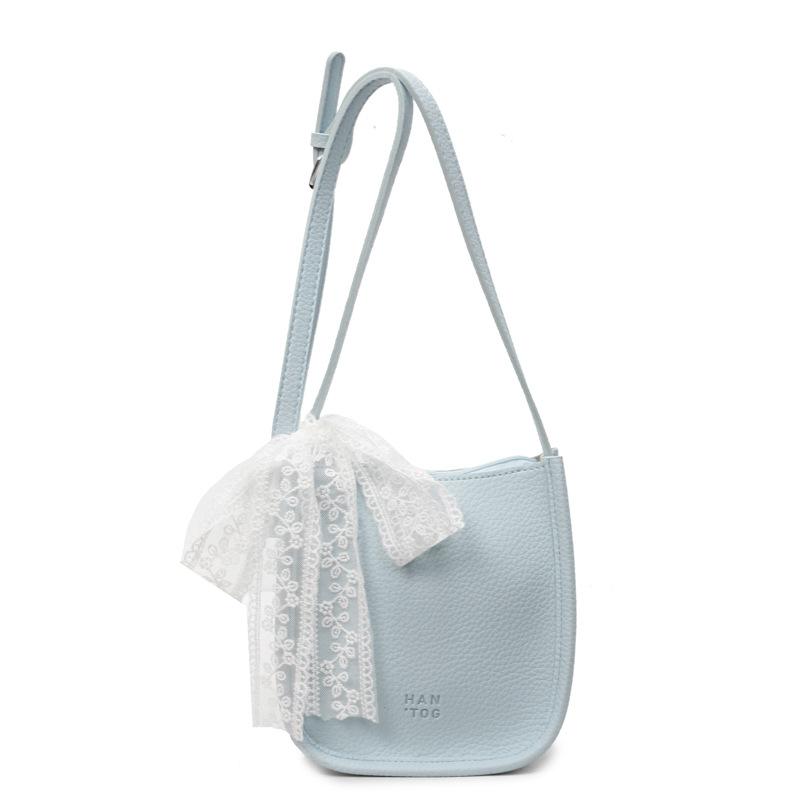 Spring and Summer Popular Korean Sweet Wind Simple Solid Color Mobile Phone Bag Lychee Pattern Texture Versatile Casual Messenger Bag