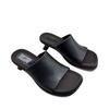 Soft glutinous French women's slippers 2025 summer new soft leather kitten and high-heeled sandals versatile one-word drag