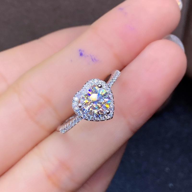 BELLA BOX Heart White Shaped Delicate Classic Rings For Women Zircon Engagement Party Fine Personalized Jewelry Gift