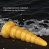Extra Large Gold Ribbed Silicone Anal Plug Big Penis Realistic Dildo Toy Fisting Huge Dick