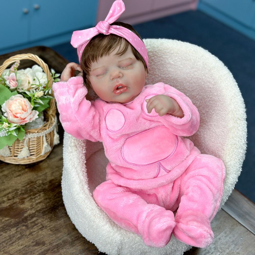 50 cm Vaskbar naturtro Myk Håndmalt Simulering Baby Reborn Dukke Barn Følger med Lek Dukke