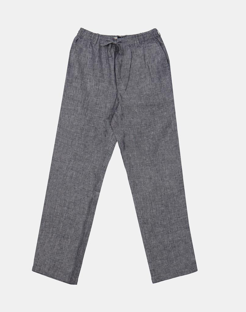IKALOOK Men'S Summer Elastic Waist Solid Straight Fit Linen Pants Apt103A