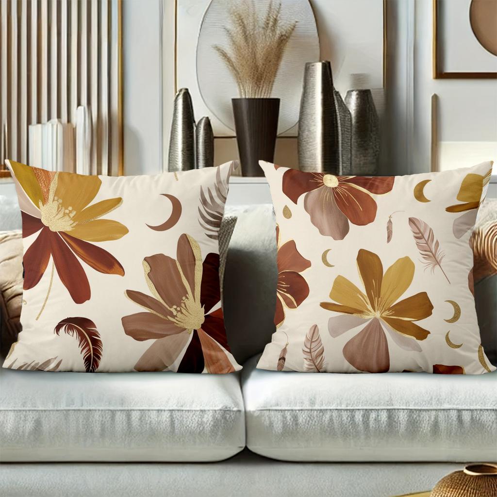 Floral Patterned Cushion Covers For Home Decor Polyester pillowcase, sofa decorative cushion cov Headboard Pillow