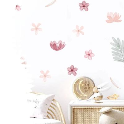 Boho Flowers Wall Stickers Watercolor Removable Wall Art PVC Eco-friendly Murals Home Decoration