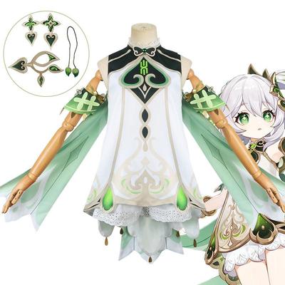 Nahida Costume Set - Genshin Impact Cosplay: Lesser Lord Kusanali, with Wig and Full Outfit for Xiao and Shenhe.