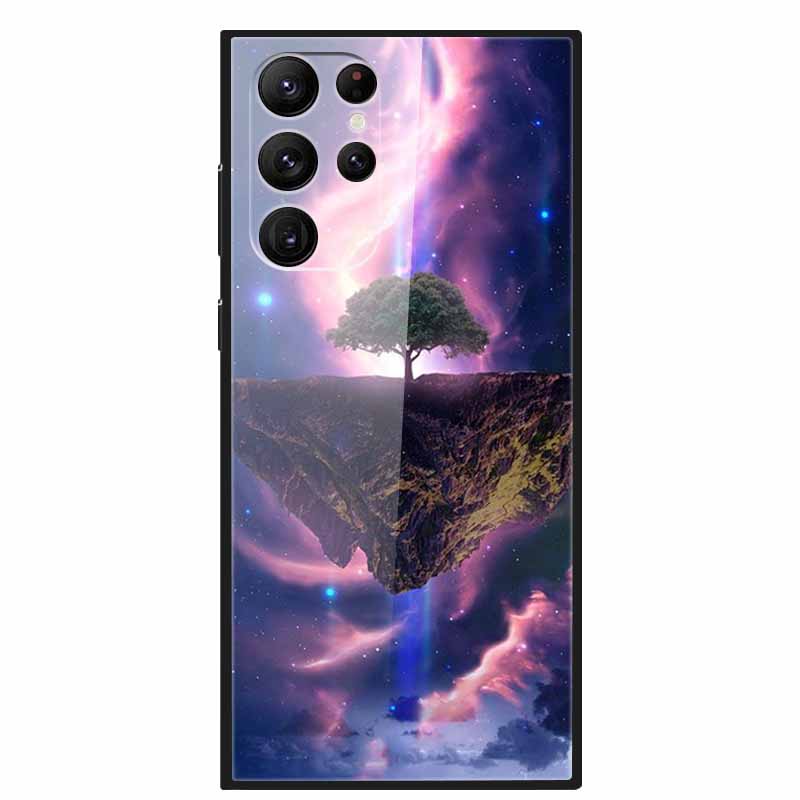 Gehärtetes Glas Cover Für Samsung S23 Ultra 5G Hülle S 23 Luxus Hartes Funda für Samsung Galaxy S23 Plus Ultra 5G Bemaltes Coque S23
