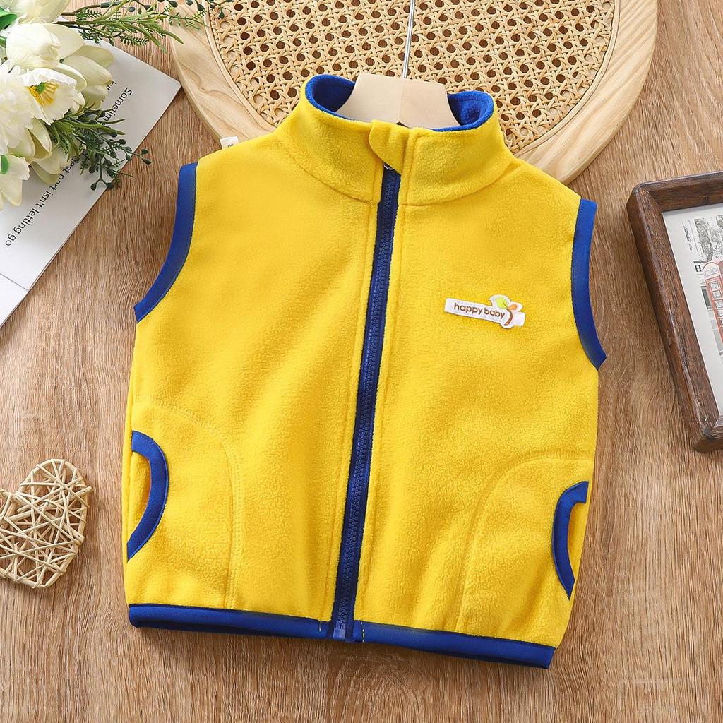 Children's Reversible Fleece Vest - Warm Double-Sided Zipper Cardigan for Toddlers and Kids