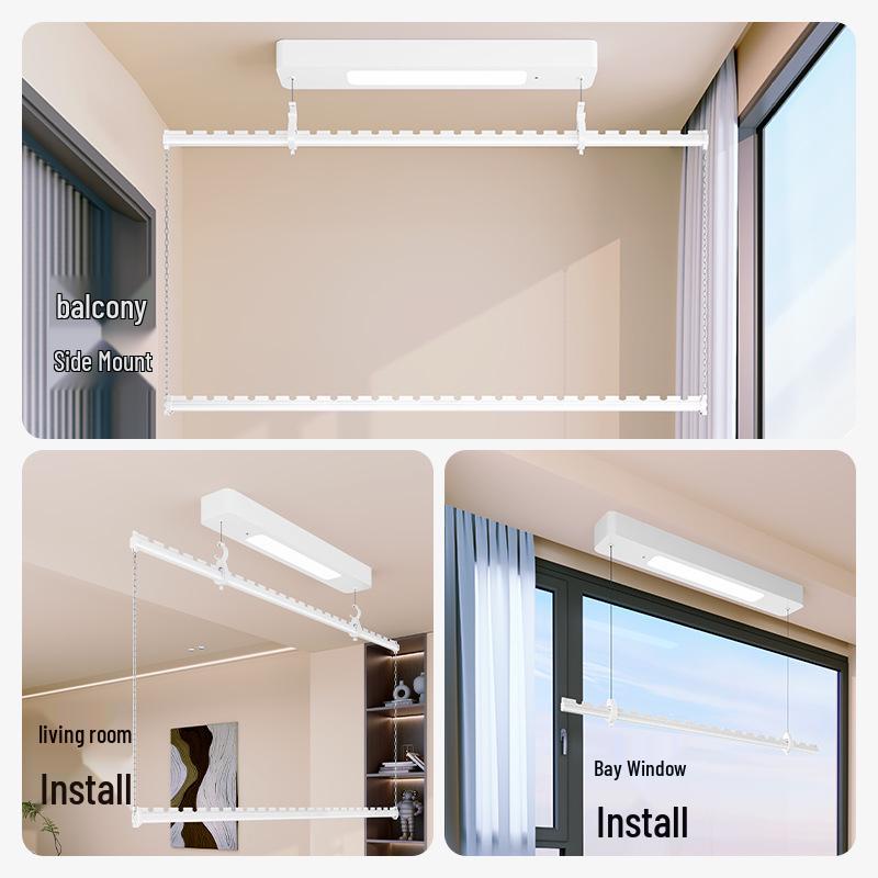 

Электрическая двухуровневая боковая балконная сушилка Noble White Single Rod 0.9m Electric Clothes Rack