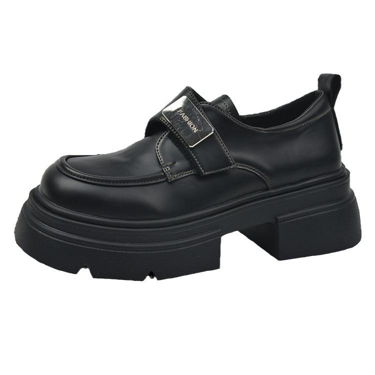 British style retro round head platform jk small leather shoes women's 2025 new popular French loafers spring and autumn single shoes