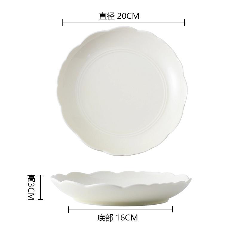 Underglaze Cream Style Tableware Dish Set Household Rice Bowl New Small Fresh New Value Rice Bowl Plate