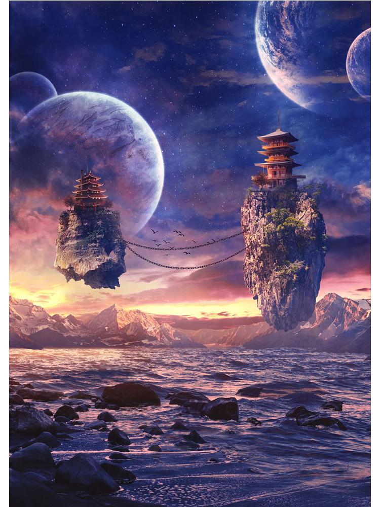 Modern Space Planet Colorful Posters Canvas Painting Anomaly Landscape Nordic Wall Art Picture For Living Room Home Decoration